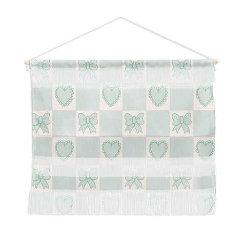 Doodle By Meg Blue Bow Checkered Print Wall Hanging Landscape