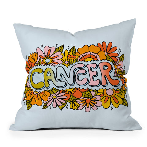 Doodle By Meg Cancer Flowers Outdoor Throw Pillow