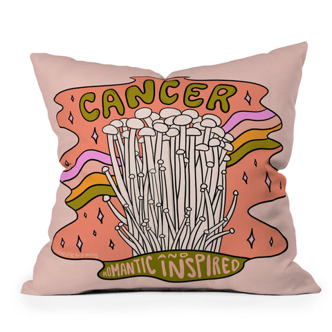 Doodle By Meg Cancer Mushroom Outdoor Throw Pillow