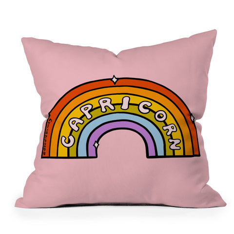 Doodle By Meg Capricorn Rainbow Outdoor Throw Pillow