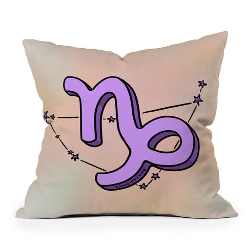 Doodle By Meg Capricorn Symbol Outdoor Throw Pillow