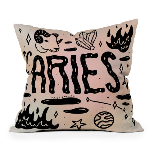 Doodle By Meg Celestial Aries Outdoor Throw Pillow