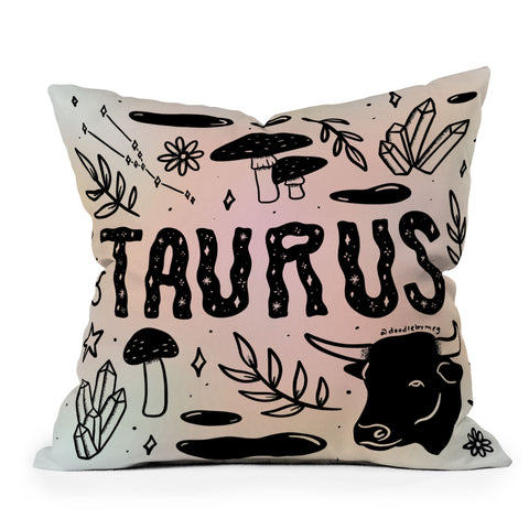 Doodle By Meg Celestial Taurus Outdoor Throw Pillow