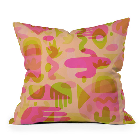 Doodle By Meg Colorful Cutout Print Outdoor Throw Pillow