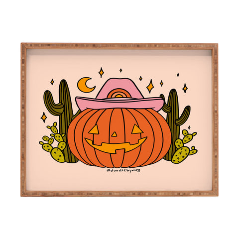 Doodle By Meg Cowboy Pumpkin Rectangular Tray