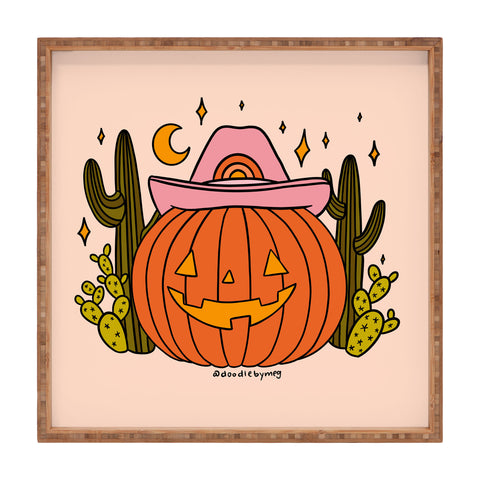 Doodle By Meg Cowboy Pumpkin Square Tray