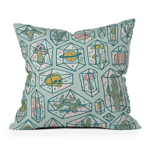 Doodle By Meg Crystals and Plants Outdoor Throw Pillow