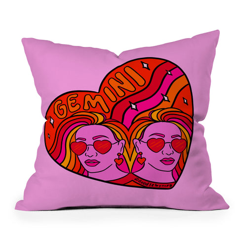 Doodle By Meg Gemini Valentine Outdoor Throw Pillow