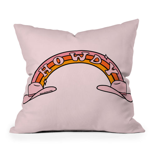 Doodle By Meg Howdy Rainbow Outdoor Throw Pillow