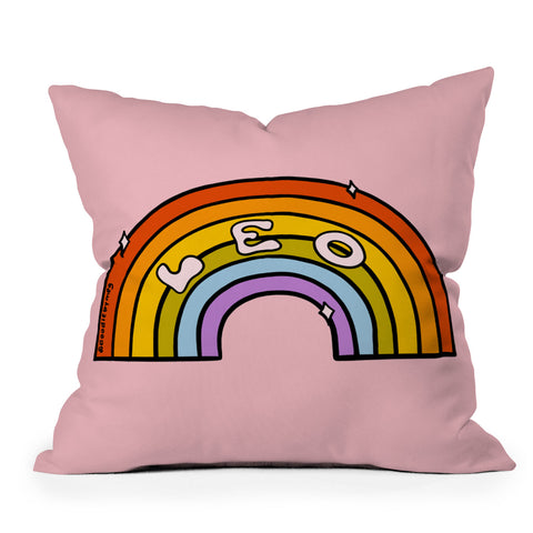 Doodle By Meg Leo Rainbow Outdoor Throw Pillow
