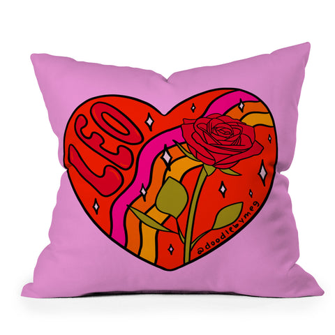 Doodle By Meg Leo Valentine Outdoor Throw Pillow