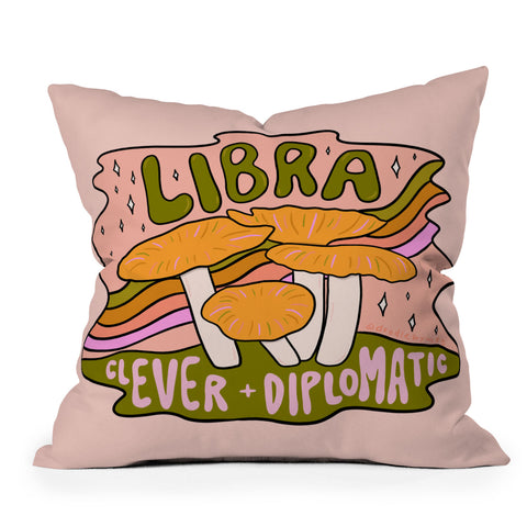 Doodle By Meg Libra Mushroom Outdoor Throw Pillow