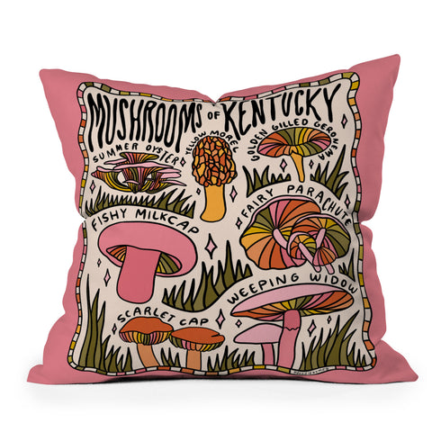 Doodle By Meg Mushrooms of Kentucky Outdoor Throw Pillow