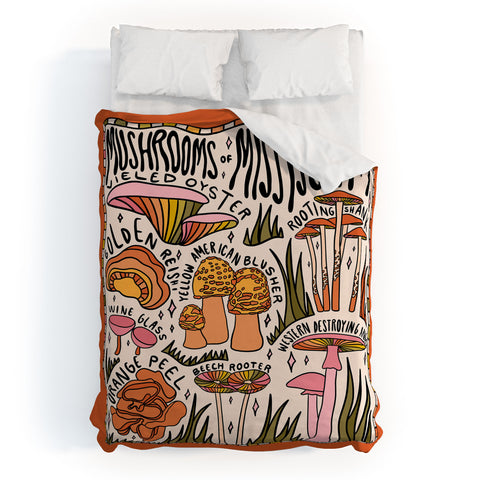 Doodle By Meg Mushrooms of Mississippi Duvet Cover