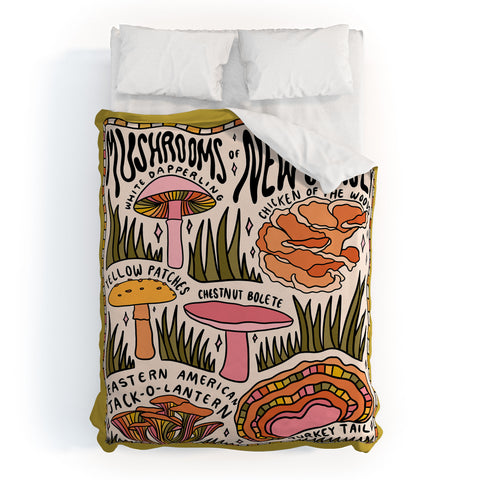 Doodle By Meg Mushrooms of New Jersey Duvet Cover