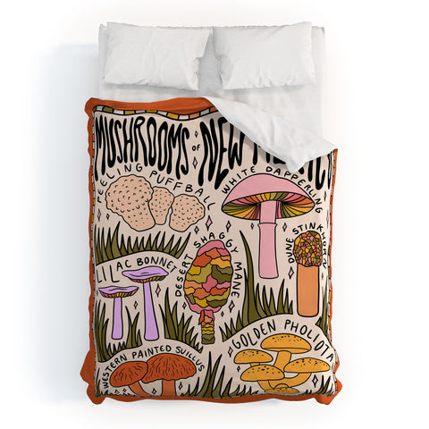 Doodle By Meg Mushrooms of New Mexico Duvet Cover