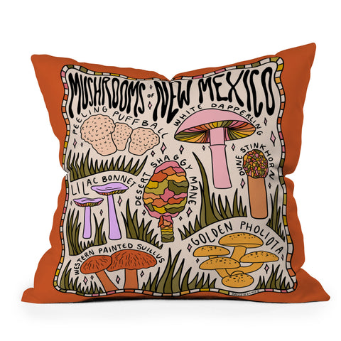 Doodle By Meg Mushrooms of New Mexico Outdoor Throw Pillow