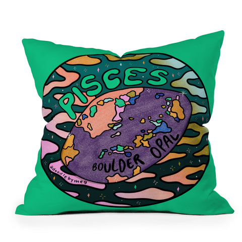 Doodle By Meg Pisces Crystal Outdoor Throw Pillow