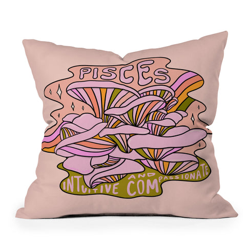 Doodle By Meg Pisces Mushroom Outdoor Throw Pillow