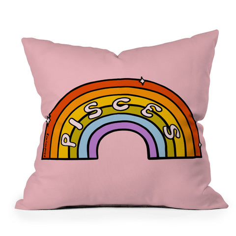 Doodle By Meg Pisces Rainbow Outdoor Throw Pillow