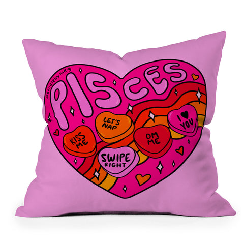 Doodle By Meg Pisces Valentine Outdoor Throw Pillow