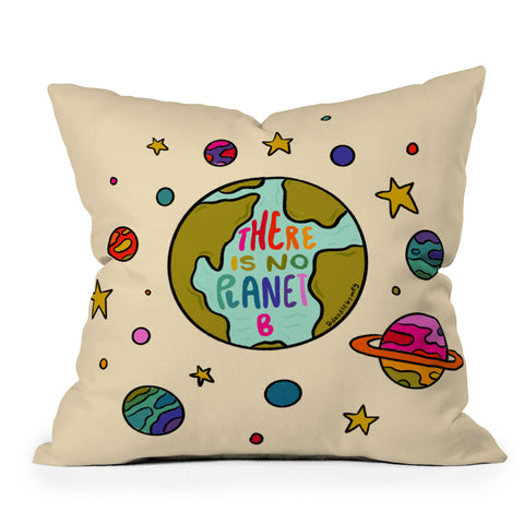 Doodle By Meg Planet B Outdoor Throw Pillow