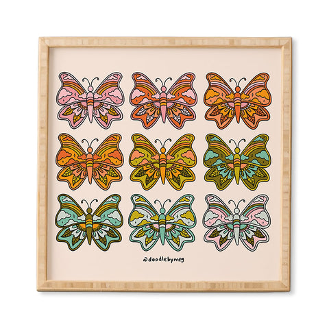 Doodle By Meg Rainbow Butterflies Framed Wall Art