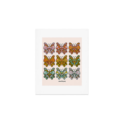 Doodle By Meg Rainbow Butterflies Art Print
