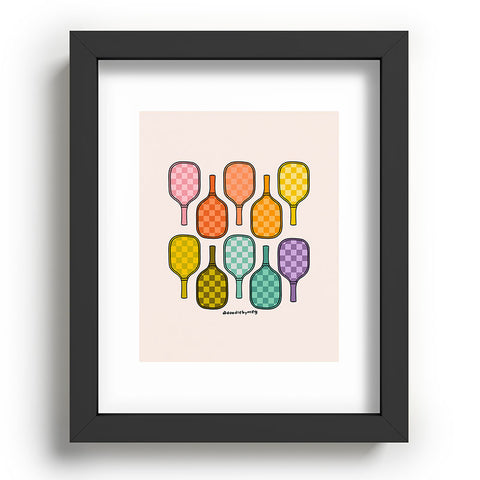 Doodle By Meg Rainbow Pickleball Paddles Recessed Framing Rectangle