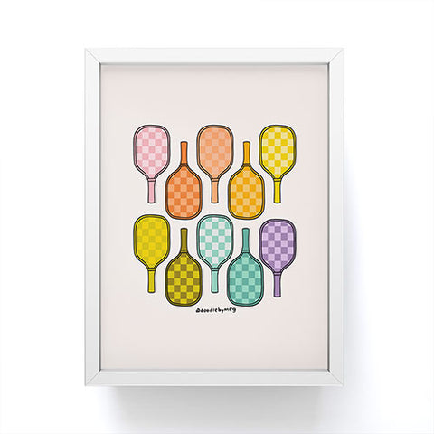 Doodle By Meg Rainbow Pickleball Paddles Framed Mini Art Print