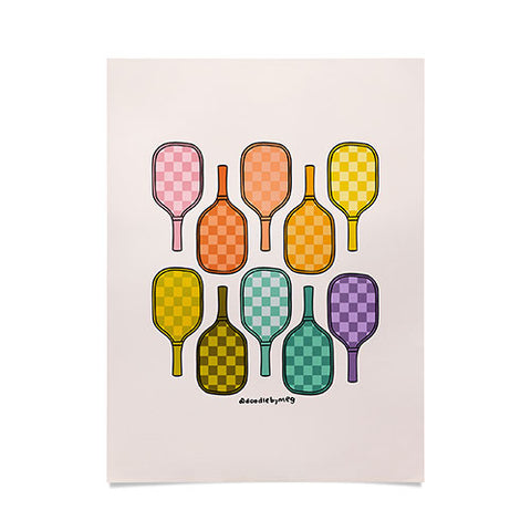 Doodle By Meg Rainbow Pickleball Paddles Poster