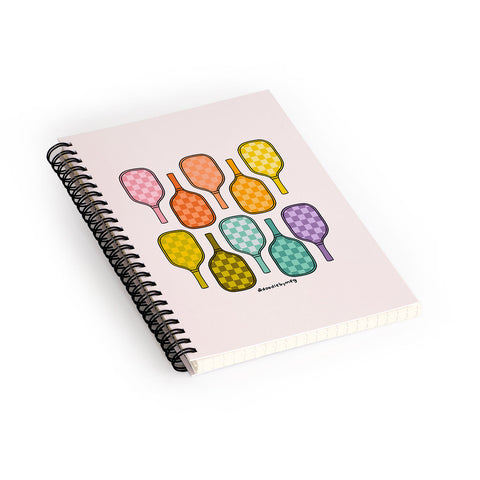 Doodle By Meg Rainbow Pickleball Paddles Spiral Notebook