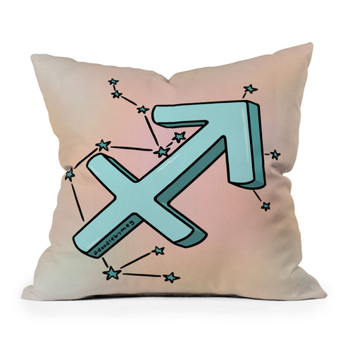 Doodle By Meg Sagittarius Symbol Outdoor Throw Pillow