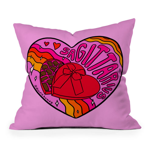 Doodle By Meg Sagittarius Valentine Outdoor Throw Pillow
