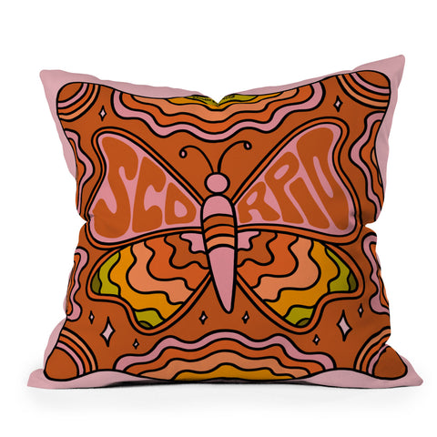 Doodle By Meg Scorpio Butterfly Outdoor Throw Pillow
