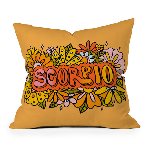 Doodle By Meg Scorpio Flowers Outdoor Throw Pillow