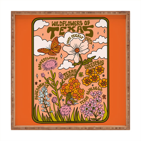 Doodle By Meg Texas Wildflowers Square Tray
