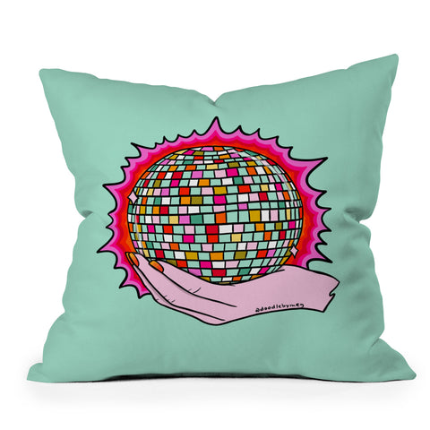 Doodle By Meg The Holy Disco Ball Outdoor Throw Pillow