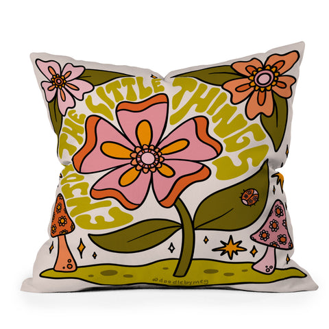 Doodle By Meg The Little Things Outdoor Throw Pillow