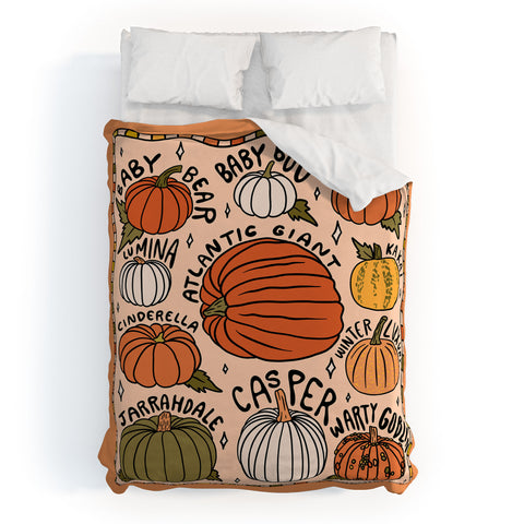Doodle By Meg Types of Pumpkins Duvet Cover