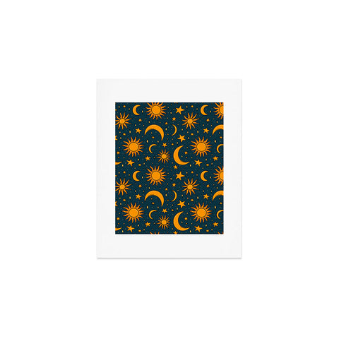 Doodle By Meg Vintage Sun and Star in Navy Art Print