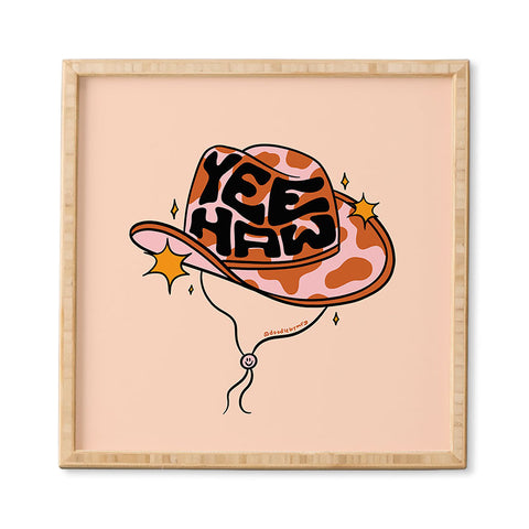 Doodle By Meg Yeehaw Cowboy Hat Framed Wall Art