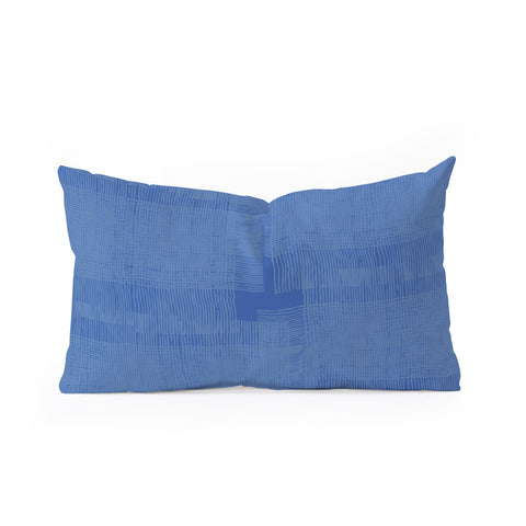 DorcasCreates Blue on Blue I Oblong Throw Pillow
