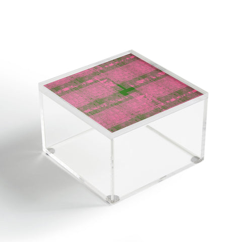 DorcasCreates Pink Green Mesh Pattern Acrylic Box