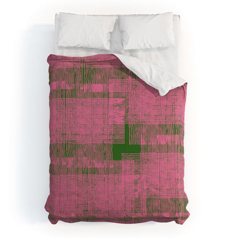 DorcasCreates Pink Green Mesh Pattern Comforter