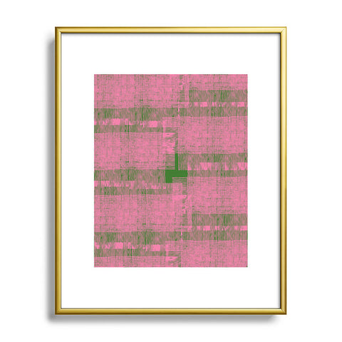 DorcasCreates Pink Green Mesh Pattern Metal Framed Art Print