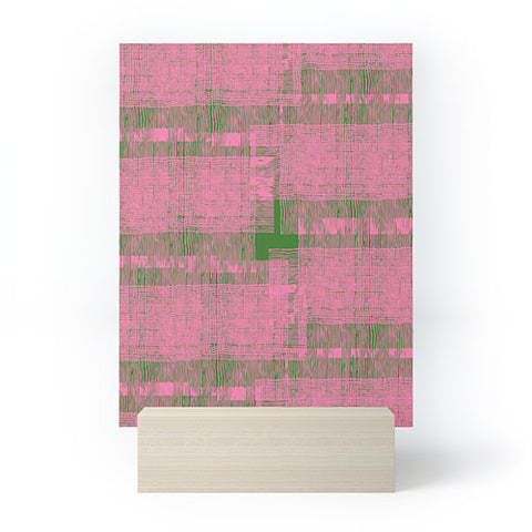 DorcasCreates Pink Green Mesh Pattern Mini Art Print