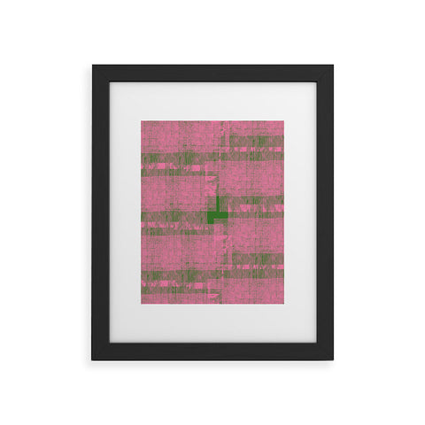 DorcasCreates Pink Green Mesh Pattern Framed Art Print