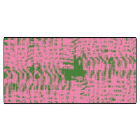 DorcasCreates Pink Green Mesh Pattern Desk Mat