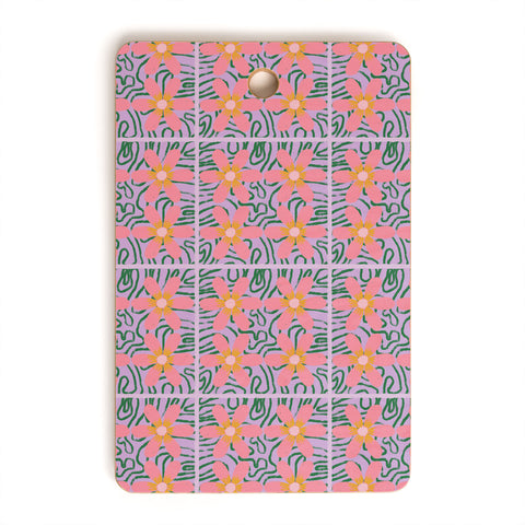 DorcasCreates Psychedelic Daisies Cutting Board Rectangle